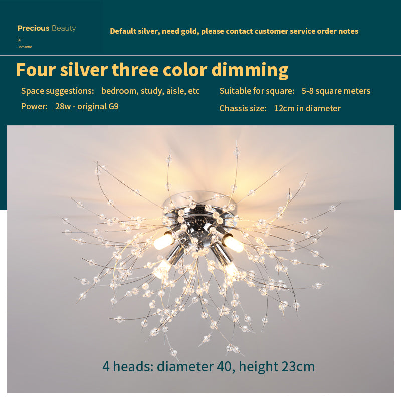 Creative Starburst Ceiling Lamp for Bedroom Living Room Store Indoor Art Deco Lighting Lighting ChandelierCeiling Lamp Modern Dandelion Crystal Ceiling Light - Luxitt