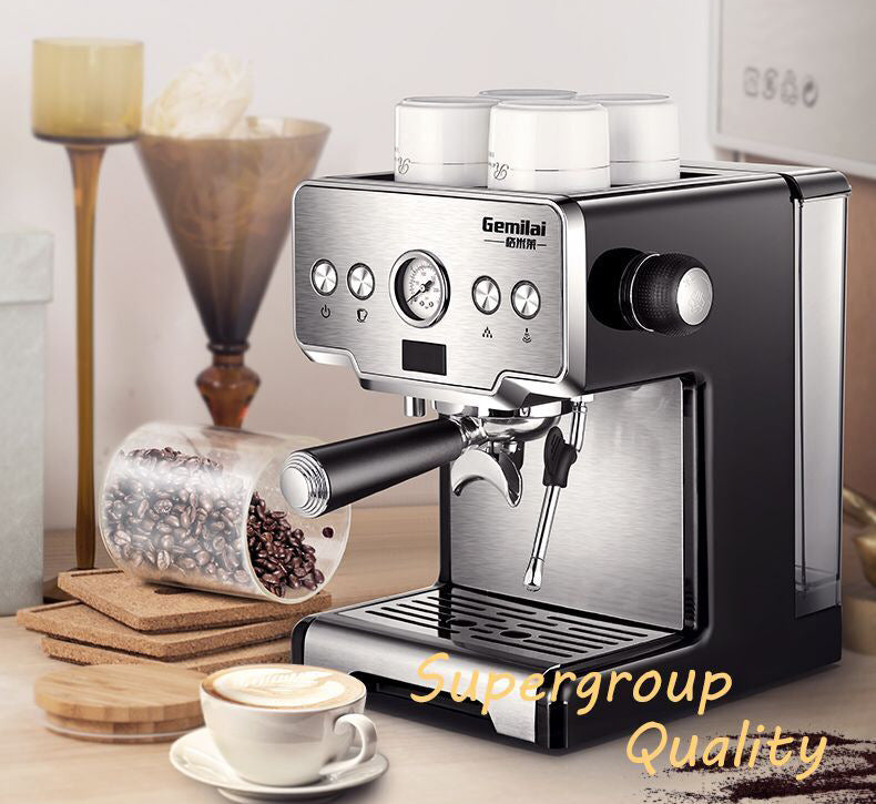 Italian Coffee Maker for Home Use: Small Semi-Automatic Machine for Freshly Ground Coffee with High Pressure Steam and Milk Foam Capability - Luxitt
